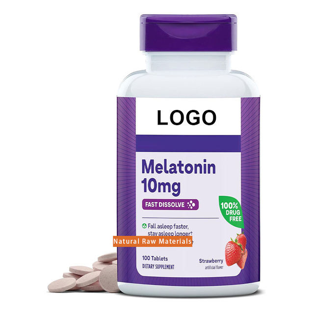 OEM ODM Private Label Natural Fast Dissolve 10mg Melatonin Tablets 100 Count Healthcare Supplements Adults Seeking Restful Sleep