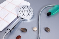 5 pouces carré chromé pluie robinet de douche économie d'eau 3 fonctions portable Design moderne pommeaux de douche sortie d'eau unique