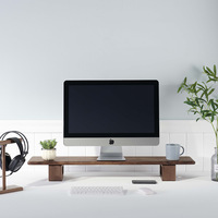 Organisateur de bureau extensible en bois de noyer professionnel, design moderne et épuré, étagère de rangement pour bureau