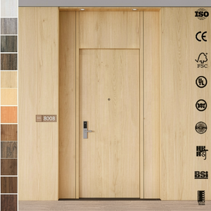 BASEN American Approved <b>U</b>-L Listed Walnut Veneer HPL Fire Door for Villa Hotel Suites Minimalist Design Customizable Sliding - Product Image 4