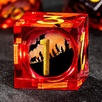 Ensemble de 7 dés DND en résine liquide rouge cramoisi Dragon Moon, faits à la main, dés polyédriques tranchants, pour jeux de société Dungeons & Dragons, coffret cadeau