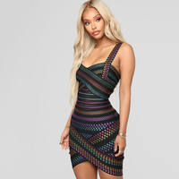 Robes de soirée sexy pour femmes, style bandage, coupe irrégulière, moulante, pour club de nuit