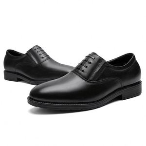 Chaussures habillées de luxe haut de gamme pour hommes, noires et marron, à lacets, antidérapantes, respirantes, légères et rehaussantes - Product Image 5