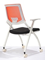 Chaise de formation en maille pliable en plastique de meubles de lycée de GS-1795CW avec les roulettes mobiles pour l'usage de bureau