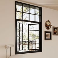 Ventanas Abatibles de Aluminio a Prueba de Viento, con Doble Vidrio Templado, Diseño Minimalista, Tamaño y Color Personalizables, para Uso en Villas