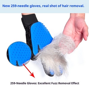 Gants en polyester écologiques neufs d'usine à 259 aiguilles pour animaux de compagnie, pour nettoyer les poils flottants, fournitures de beauté et de <span class=keywords><strong>massage</strong></span>, peigne - Product Image 3