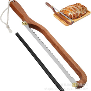 Acacia Wood <b>Bread</b> <b>Knife</b> 12 In Stainless Steel Blade For Baking Pastry Household Use - Product Image 1