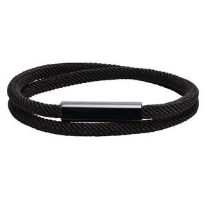 <span class=keywords><strong>Pulsera</strong></span> personalizada grabada para parejas, cordón rojo Milán, brazalete trenzado de doble capa con cierre cuadrado de acero de titanio para el Día de la madre - Product Image 4