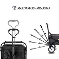 Chariot utilitaire pliant pliable avec roues universelles silencieuses poignée réglable pour Camping jardin sport pique-niques Shopping