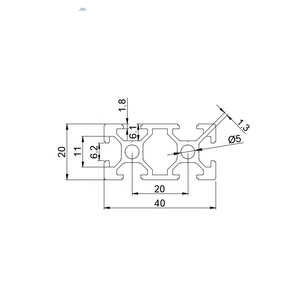Cina OB2040A profilo industriale in alluminio estruso <span class=keywords><strong>serie</strong></span> 20 per trasportatori/banco di lavoro/catena di montaggio #8011 - Product Image 3