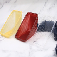 Boîtes à sandwichs jetables en plastique, boîtes à gâteaux transparentes et multicolores en forme de triangle pour mousse au fromage, emballage de cuisson avec couvercle, 50 pièces