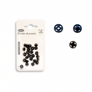 กระดุมพลาสติกแบบสแนป Ilan ขนาด 8.5 มม. สีดำ สำหรับเสื้อผ้าและเครื่องประดับ - Product Image 1