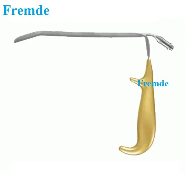 FERREIRA BREAST AUGMENTATION RETRACTOR WITH FIBER OPTIC LIGHT GUIDE、25X171 MM BLADE WIDTH 130 MM HANDLE LENGTH WIDTH