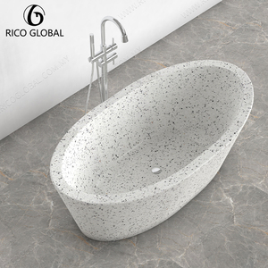 Bañera de Piedra de Terrazo Independiente de Diseño de Lujo OEM BT-071A, Accesorio de Baño Premium, Malasia - Product Image 6