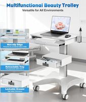 Fabricant de mobilier hospitalier direct, Likaymo OC-3, chariot mobile médical dentaire pour ordinateur portable avec un tiroir et un plateau pour clavier