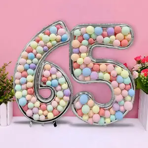 65inch Digital Aluminum Film Balloon Frame -Sliver DIY Mosaic Digital Balloon Frame For Boy Girl Birthday Party Decorations