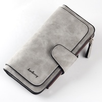 Dompet Kulit Wanita Retro 10 Warna, Dompet Bisnis Lipat Besar, Tempat Kartu Kredit & ID, Dompet Koin