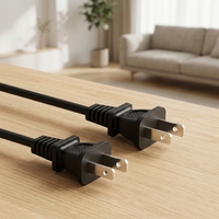 Kabel Daya Standar Amerika 2 Pin C13 NEMA 1-15 H05VV-F 3G0.75mm2 untuk Monitor Komputer, TV, Printer, Peralatan, Kabel Pengganti OEM