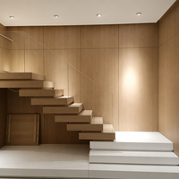 Escalier flottant moderne pour villa, avec garde-corps en verre, escaliers suspendus pour l'intérieur de la maison, appartement duplex, immeuble