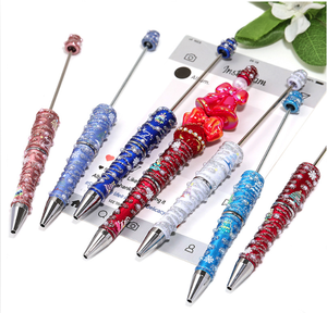 Bolígrafo creativo navideño con cuentas, puntero táctil retráctil de metal con colgante 3D en la parte superior para mujeres y niñas - Product Image 6