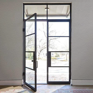 Customized Thermal Break Double Tempered clear Glass Casement Doors Exterior Aluminum Plate Hinged Door - Product Image 1
