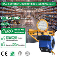 Luminaire LED à tête rotative, bras articulé robuste, éclairage d'atelier, lumière de quai de chargement lumineuse 50W avec souffleur 1200W