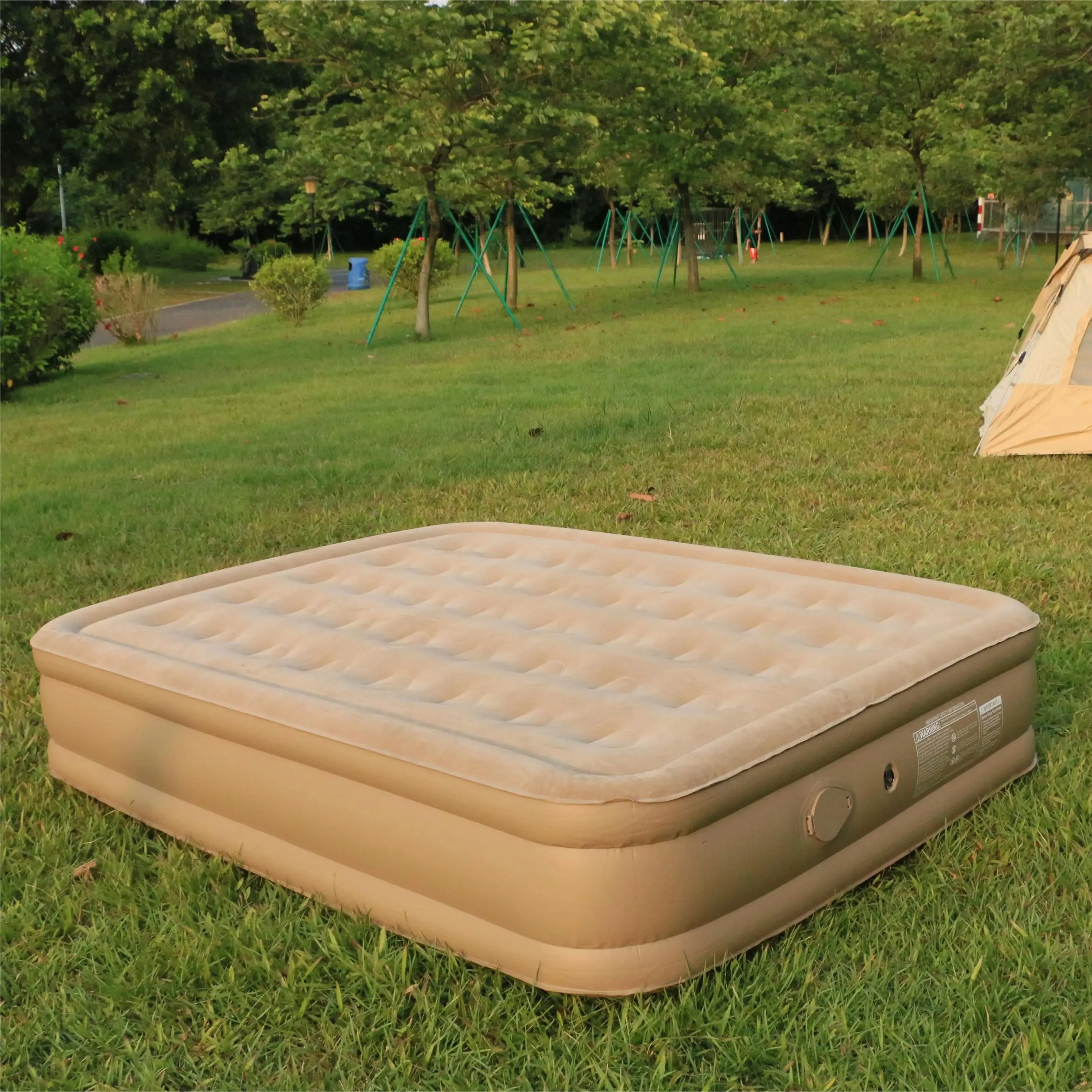 Matelas pneumatique double pleine grandeur portable lit gonflable King Size avec matelas gonflable à pompe