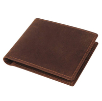 Dompet Kartu Kulit Vintage Buatan Tangan yang Dipersonalisasi Dompet Pria Lipat Dua Kulit Asli Mewah