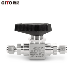 Válvula de Bola de Alta Presión 6000PSI con Trunnion, Accionamiento Manual, Doble Férula, Diseño de Paso Recto para Agua y Medios en Gasolineras - Product Image 2