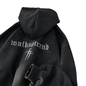 Tùy Chỉnh Người Đàn Ông Quần Áo Nặng 500gsm Dạo Phố Pháp Terry Mặt Trời Faded Axit Rửa Đau Khổ Tùy Chỉnh Cơ Bản Thêu Áo - Product Image 6