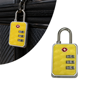 Candado de Combinación de 3 Dígitos con Textura de Diamante Amarillo Brillante, Aleación de Zinc, Aprobado por <span class=keywords><strong>TSA007</strong></span>, para Despacho de Aduanas - Product Image 1