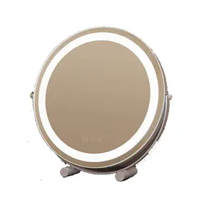 Table Makeup Mirror HD rotatable beauty mirror desktop LED rechargeable dresser with light girl makeup mirror