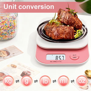 Multifunktionale Intelligente Küchenwaage 5kg/1g Präzisions-Lebensmittelwaage mit g lb oz ml Haushaltswaage für Lebensmittel - Product Image 3