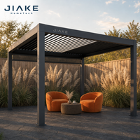 Pergola en aluminium Jiake 6063-T5 avec toit à lames motorisées pour patio résidentiel, jardin, gazebo, pavillon, utilisation en extérieur