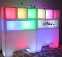 Table de bar rectangulaire en plastique lumineux pour discothèque, DJ, soirée cocktail en plein air et réception d'accueil créative avec LED