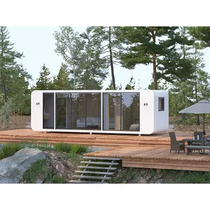 20ft 40ft Apple Cabin Modular Tiny Homes Villa Container Office Prefab Space Capsule House