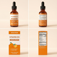 OEM ODM Gouttes liquides de vitamine D3 à saveur d'orange pour adultes - 60 ml, 2 ml par portion |   Soutien immunitaire énergétique |   Durée de conservation de 24 mois |   Fabriqué