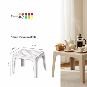 Plastic Square Table Custom Color Traditional Style Study Activity <b>Desk</b> <b>Mini</b> Portable Table for Home Daycare Playroom - Product Image 2