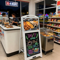 Écran publicitaire numérique LCD 21,5 pouces pour menu, tableau d'affichage interactif, tableau effaçable à la craie, SDK, signalétique pour magasins de détail