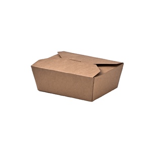 Eco-friendly Folding kraft paper takeout box disposable food container paper fast food packaging