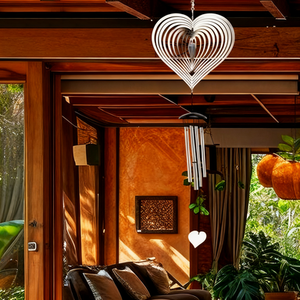Design creativo rotante cortile e balcone romantico <span class=keywords><strong>cuore</strong></span> a forma di carillon <span class=keywords><strong>del</strong></span> vento decorazione da giardino all'aperto - Product Image 1