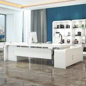 Escritorio Ejecutivo Ekintop 1600x1600x750mm Blanco Moderno para Oficina, para Gerente, Uso Individual - Product Image 3