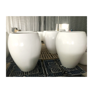 Pots de jardin en fibre de verre de forme ronde peu encombrants du fabricant vietnamien 3-4 pièces ensemble de pots de fleurs pour la décoration intérieure - Product Image 2