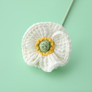 Visualizzare l'<span class=keywords><strong>immagine</strong></span> più grande aggiungere per confrontare le parti fatte a mano fiori <span class=keywords><strong>di</strong></span> cotone fiori in maglia artificiale fiori decorativi <span class=keywords><strong>di</strong></span> papavero Crochet - Product Image 6