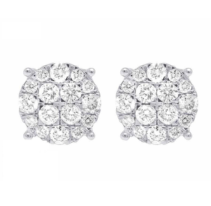 Luxury <b>Silver</b> Statement Earrings with Lab Grown Diamonds 10K Gold Plated Iced Out Style Jewelry for Party Gifts - Product Image 3