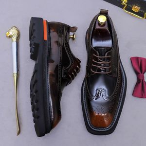 Heightening Brookes Decorative Large Leather <b>Boot</b> for Men - Genuine Leather Formal Casual Business British Trendy Thick-soled - Product Image 2