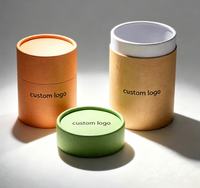 Boîte en kraft biodégradable avec design imprimé personnalisé, emballage en papier cylindrique rond pour aliments, biscuits, noix, thé, cadeaux, tube en papier avec logo