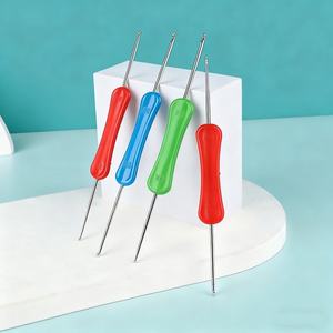 Набор разноцветных алюминиевых крючков для вязания с пластиковой ручкой, инструменты для рукоделия, вязания свитеров и плетения, эргономичный крючок для вязания - Product Image 1