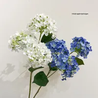Hydrangea pomme à 3 têtes - Longue durée (3 à 5 ans) - Décoration d'intérieur pour la remise des diplômes, la fête des pères et Halloween