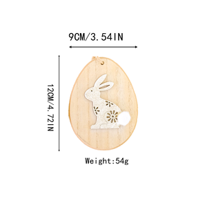 Decoraciones de Pascua de Madera Ecológicas, Adornos Colgantes de Conejito de Madera en <span class=keywords><strong>3D</strong></span>, Artículos para Fiestas de Pascua - Product Image 5